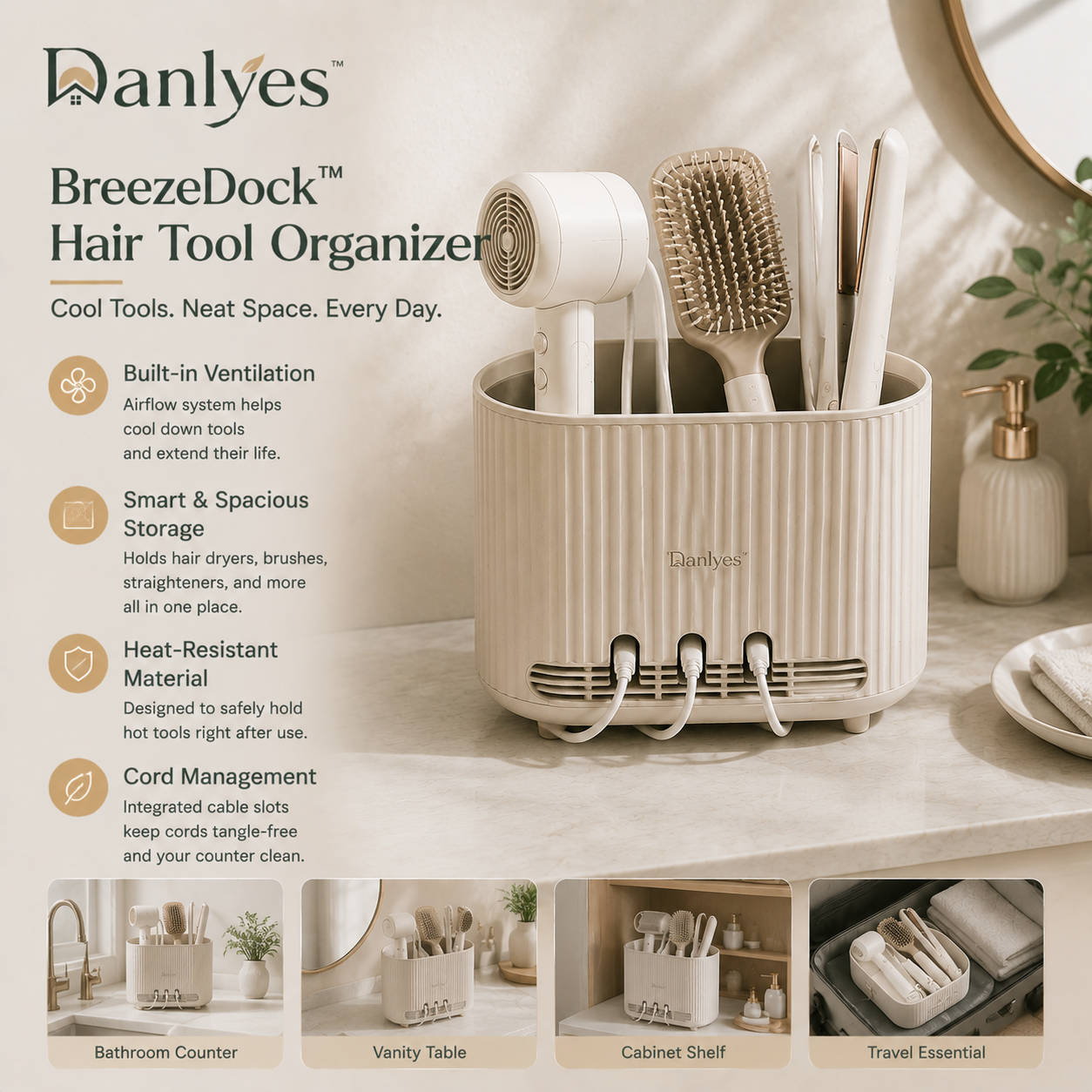 Danlyes™ AirNest Pro Hair Tool Dock Organizer