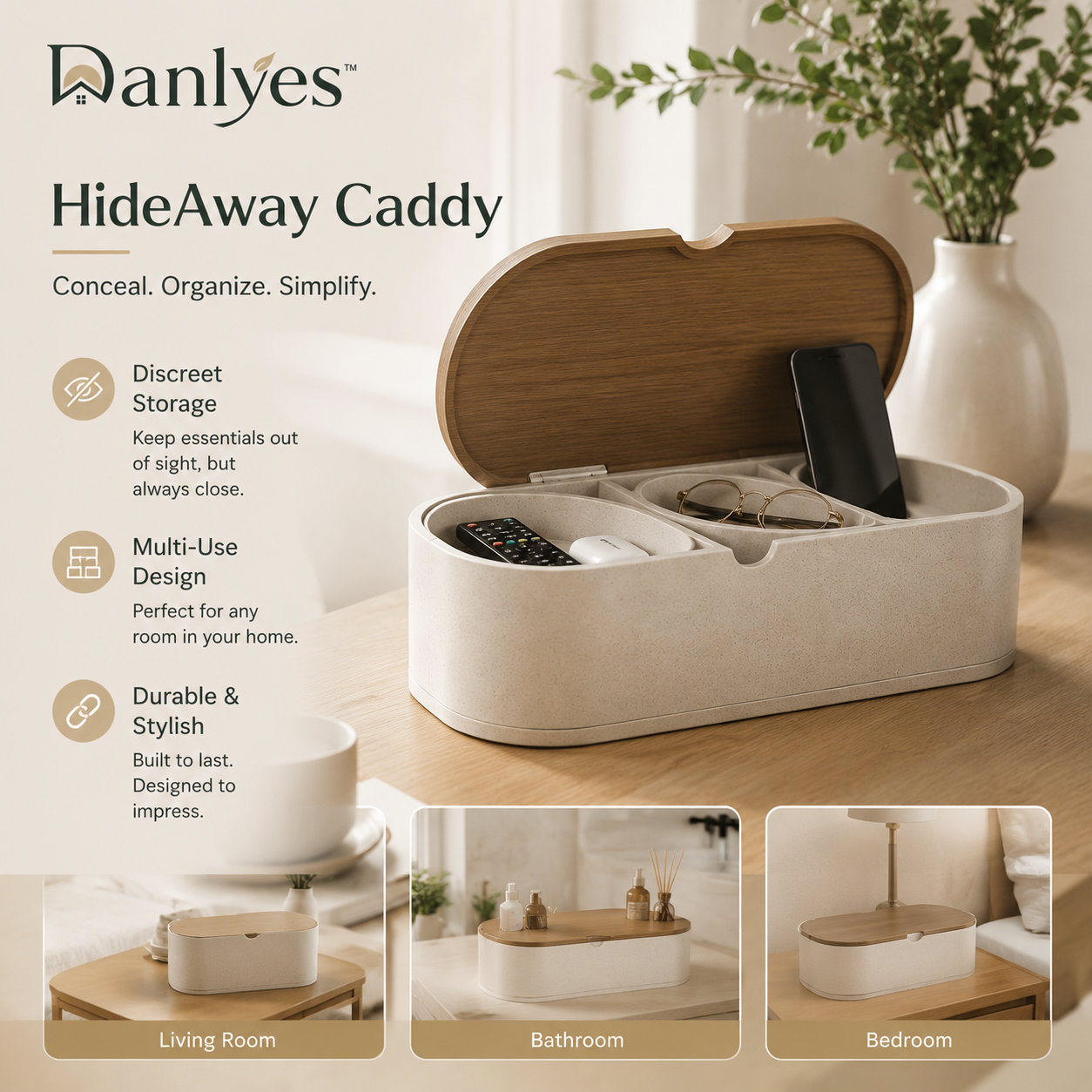 Danlyes™ QuietLid Conceal Storage Box