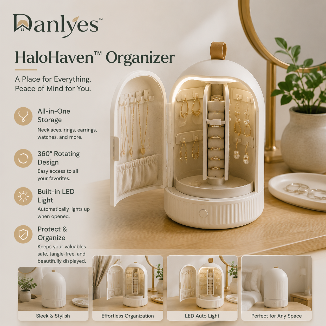 Danlyes™ HaloHaven Jewelry Capsule Organizer